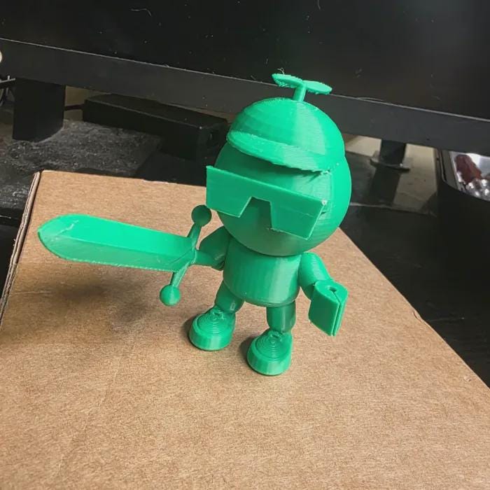 Toy, The Desktop Warrior – 3D Printed Office Defender!