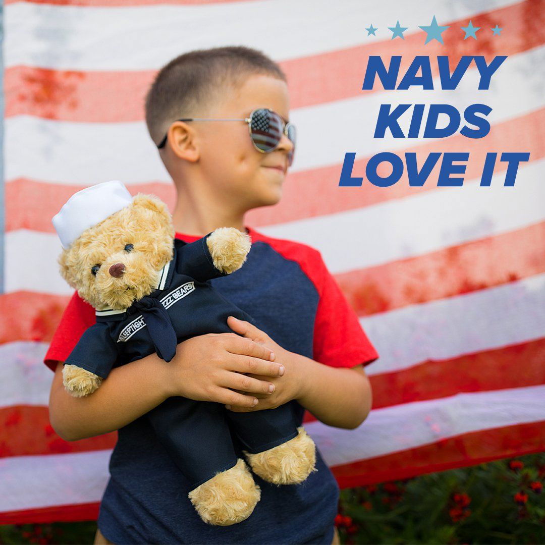 Navy Teddy Bear Personalized Bundle