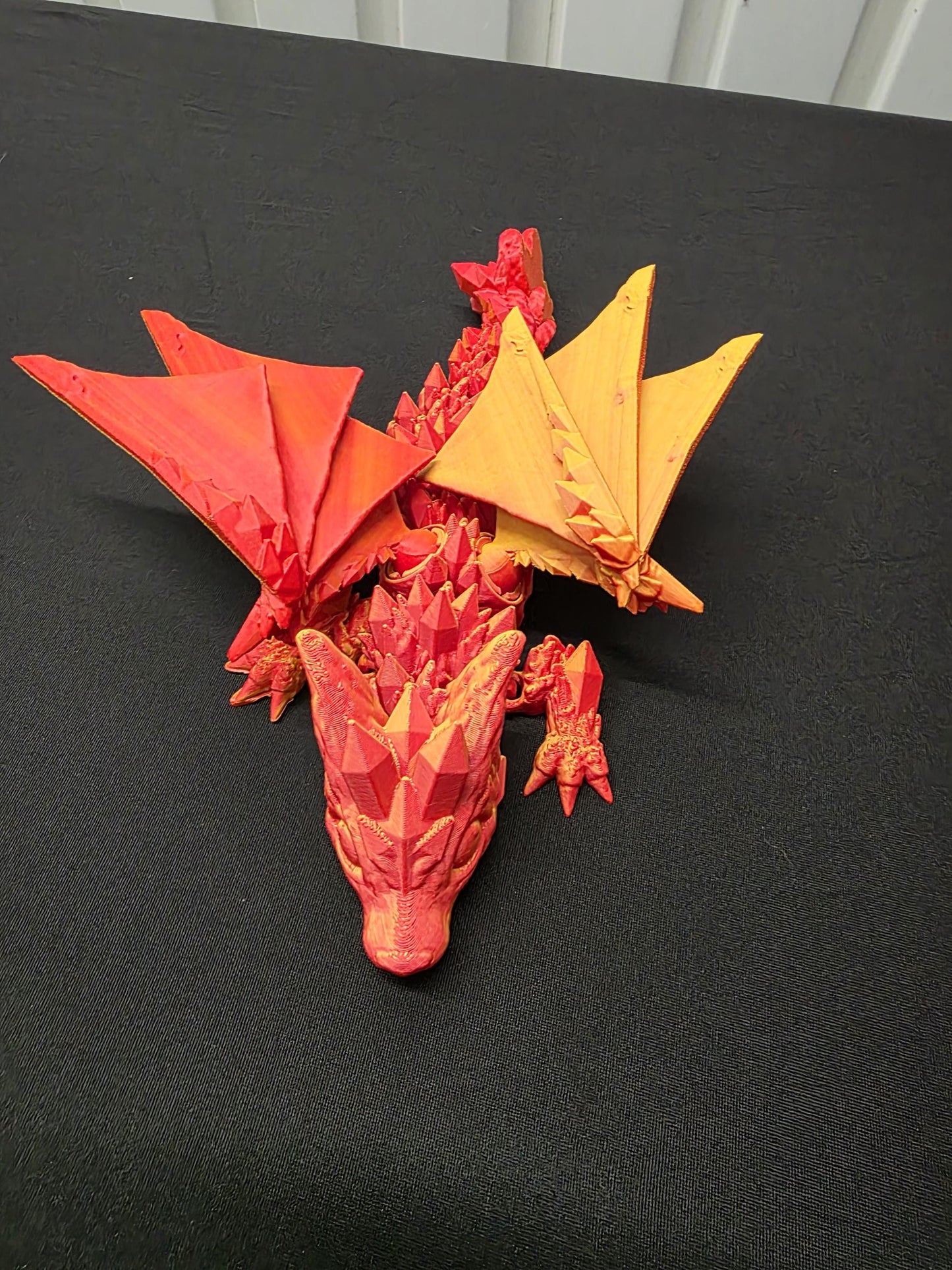 Toy Flying Dragon, articulated, Wings, Posable, Medium 12" long