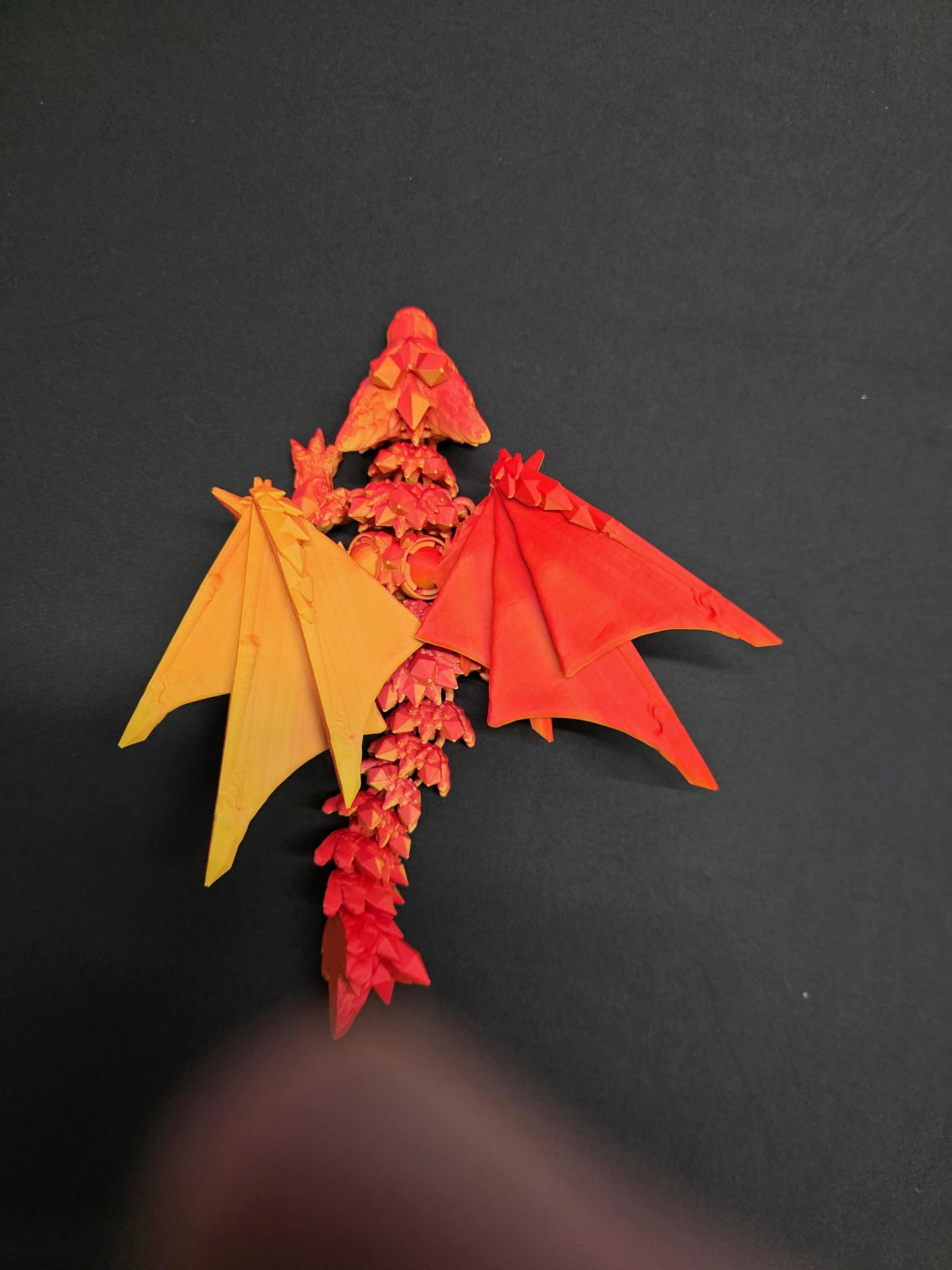 Toy Flying Dragon, articulated, Wings, Posable, Medium 12" long