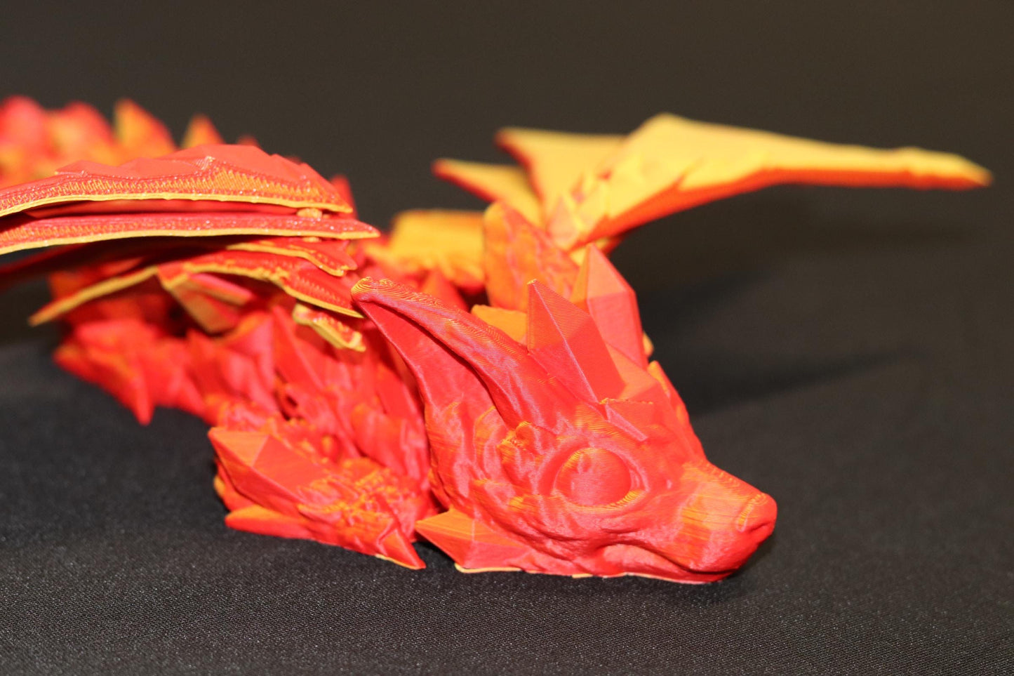 Toy Flying Dragon, articulated, Wings, Posable, Medium 12" long