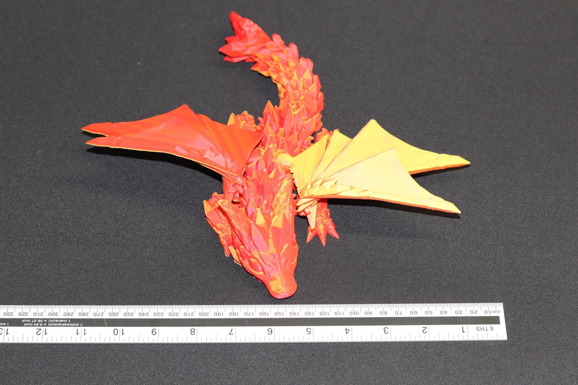 Toy Flying Dragon, articulated, Wings, Posable, Medium 12" long