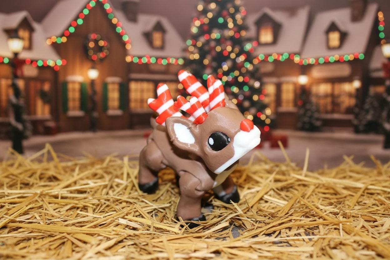 Toy Flexy Reindeer Red Nosed