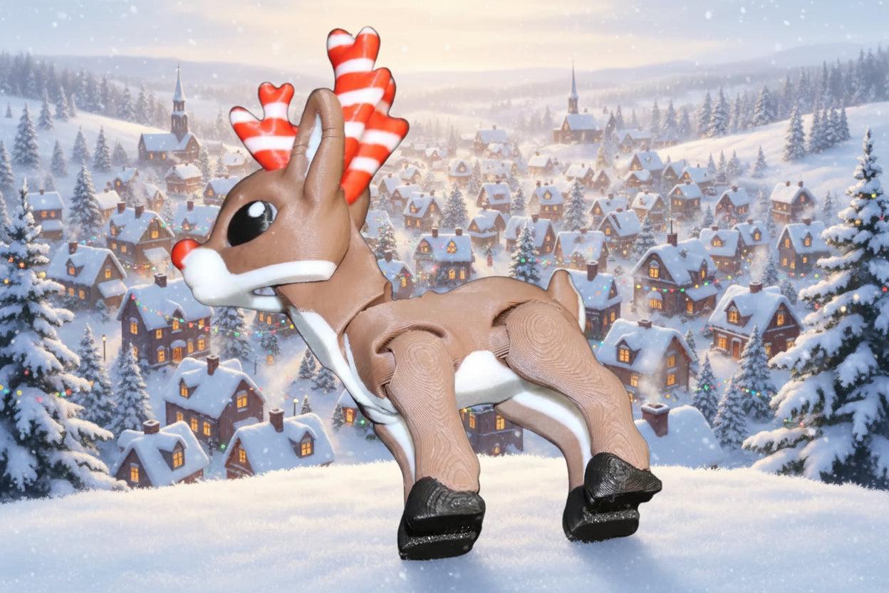 Toy Flexy Reindeer Red Nosed