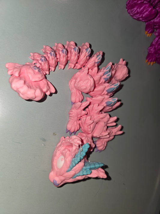 Custom Color Toy Articulated Baby Cat Dragon Pink Primary Color