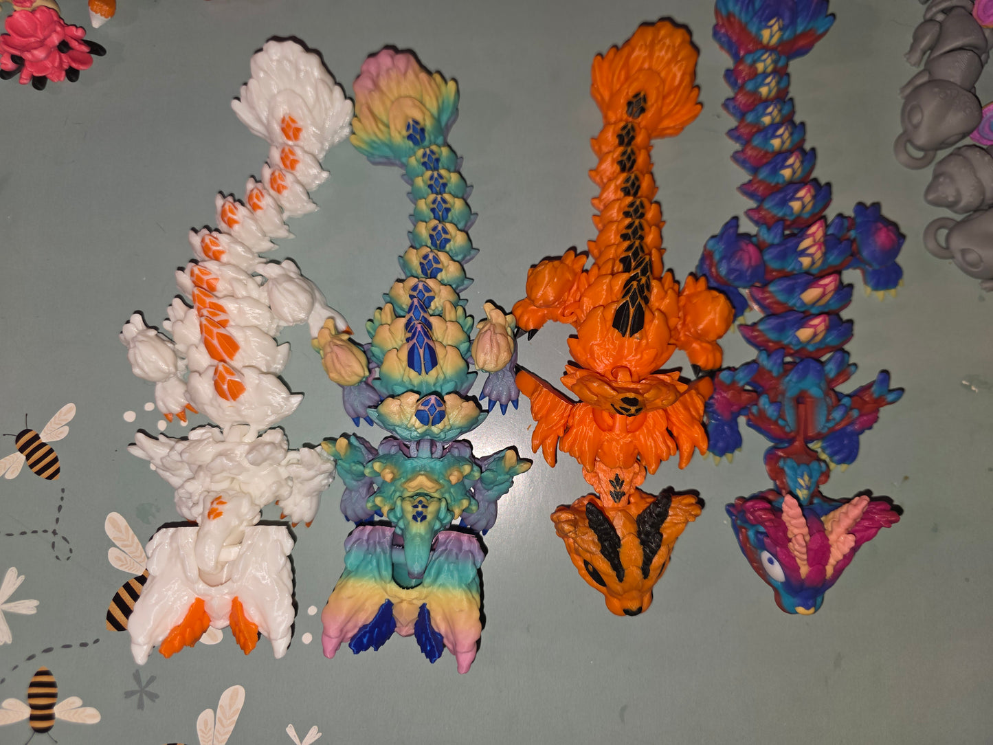 Custom Color Toy Articulated Baby Cat Dragon Orange Primary Color