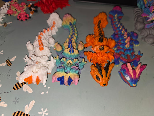 Custom Color Toy Articulated Baby Cat Dragon Orange Primary Color